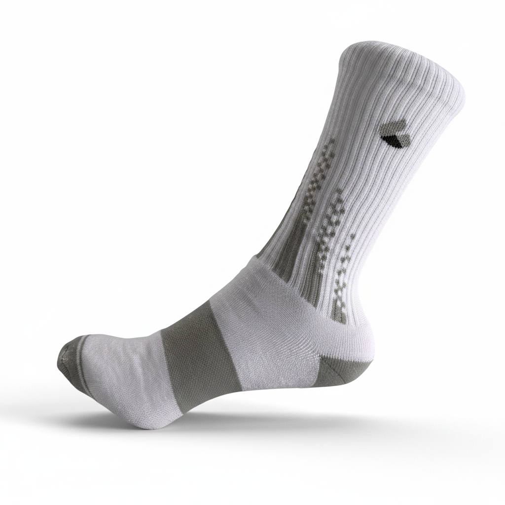Pickleball Socks Crew White/Grey
